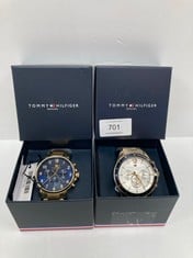 2 X GOLD TOMMY HILFIGER WATCHES TH.263.1.96.1795 AND TH.365.1.34.2574.1 WATER RESISTANT - LOCATION 6C.