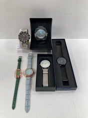 6 X WATCHES OF VARIOUS MAKES AND MODELS INCLUDING BLACK EVERLAST WATCH 33-201 - LOCATION 6C.