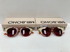 2 X SUNGLASSES MR.BOHO TORTOISESHELL AND BEIGE VARIOUS MODELS P2-V24 AND P9-V24 - LOCATION 2C.