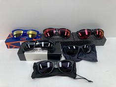 6 X SUNGLASSES OF VARIOUS MAKES AND MODELS INCLUDING BLACK ARNETTE SUNGLASSES 4207-41/81 - LOCATION 2C.