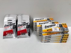 QTY OF ITEMS TO INLCUDE 32 X ENERGIZER LR54/189 AND AA BATTERIES - LOCATION 31C, ENERGIZER MAX UNISEX-ADULT ENERGIZER MAX TORCHES OUTDOOR, SPORT AND CAMPING, STANDARD, STANDARD.