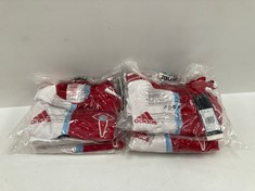 7 X ADIDAS CELTIC TO JSY AND VARIOUS SIZES RED, WHITE AND BLUE - LOCATION 16C.