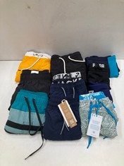 10 X MEN'S SWIMMING COSTUMES VARIOUS BRANDS AND SIZES INCLUDING NAVY BLUE JACK&JONES SWIMMING COSTUME SIZE XXL - LOCATION 14A.