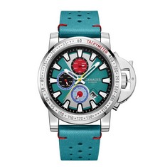 GAMAGES OF LONDON LIMITED EDITION HAND ASSEMBLED AEROGLIDER AUTOMATIC TEAL WATCH SKU:GA1751