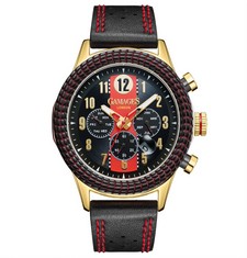 GAMAGES OF LONDON LIMITED EDITION HAND ASSEMBLED RPM AUTOMATIC GOLD BLACK WATCH SKU:GA1861