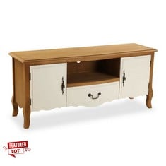 VERSA TV CABINET, WOOD, BROWN AND WHITE, 52,5 X 120 X 35 CM.