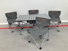 OUTDOOR TABLE WITH 4 CHAIRS, GREY COLOUR.