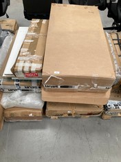 PALLET OF ASSORTED FURNITURE INCLUDING SET OF 3 SHELVES (MAY BE BROKEN OR INCOMPLETE).