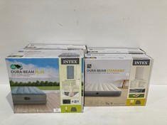 4 X INTEX INFLATABLE MATTRESSES OF VARIOUS MODELS AND SIZES INCLUDING DURA-BEAM PLUS .