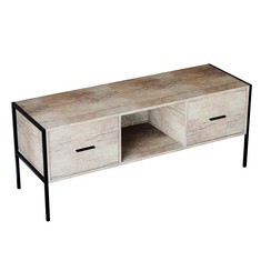 BRAND - MOVIAN TV CABINET WITH 2 DRAWERS, 124 X 40 X 50 CM, LIGHT WOOD.