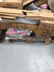 PALLET OF ASSORTED FITNESS PRODUCTS INCLUDING YOGA MAT.