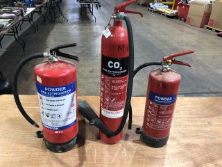 X2 POWDER FIRE EXTINGUISHER X1 CO2 FIRE EXTINGUISHER