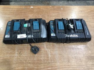 X2 MAKITA DC18RD DUAL BATTERY CHARGERS