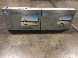 2X HP 27FW COMPUTER DISPLAYS 27 INCH