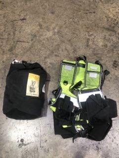 PETZL AVAO BOD FALL ARREST HARNESS AND ERGODYNE HI-VIS ARSENAL STORAGE HARNESS