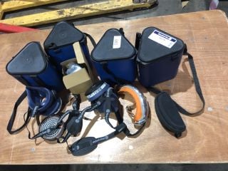 5X SUNDSTROM SR 100 RESPIRATORS TO INCLUDE CARRYING CASES GOGGLES AND X2 FILTERS