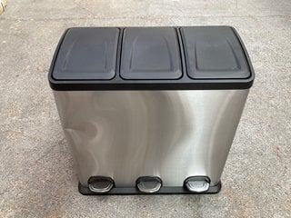 3 SLOT RECYCLING STAINLESS STEEL PEDAL BIN: LOCATION - H13