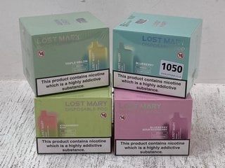 4 X MULTI-PACK LOST MARY DISPOSABLE VAPES IN VARIOUS FLAVOURS TO INCLUDE BLUEBERRY (PLEASE NOTE: 18+YEARS ONLY. ID MAY BE REQUIRED): LOCATION - E0