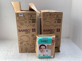 2 X BOXES OF BAMBO NATURE 4 LARGE CHILDRENS NAPPIES: LOCATION - E3