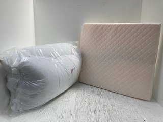 QTY OF BEDROOM PILLOWS TO INCLUDE HARD FOAM TRIANGLE CUSHION: LOCATION - ER5