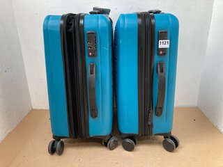 2 X HARD SHELL LUGGAGE SUITCASES: LOCATION - E15