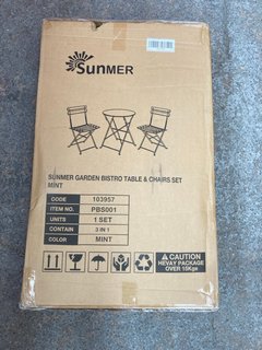 SUNMER GARDEN BISTRO TABLE & CHAIRS SET: LOCATION - E13