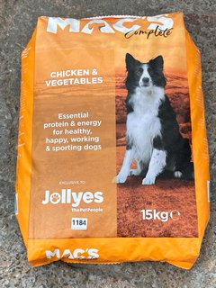 MACS COMPLETE 15KG DRY DOG FOOD BAG - BBE 10/07/2025: LOCATION - E12