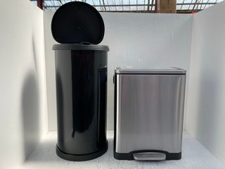 2 X ASSORTED BINS TO INCLUDE CURVER DECO BIN 40L: LOCATION - J12