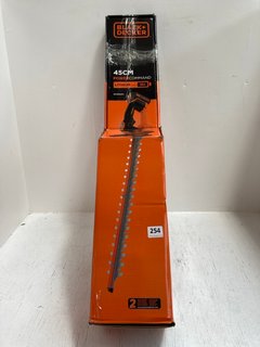 BLACK + DECKER 45CM POWER COMMAND HEDGE TRIMMER - MODEL: GTC18452PC: LOCATION - J15