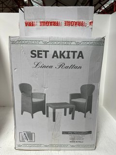 PROGARDEN SET AKITA LINEA RATTAN GARDEN FURNITURE SET IN ANTHRACITE: LOCATION - I15