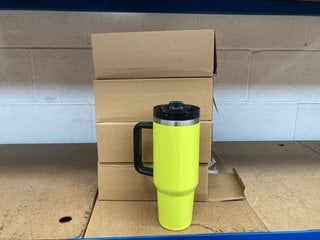 4 X THREE RS INSULATED TRAVEL MUGS IN YELLOW: LOCATION - I10