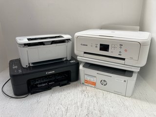 4 X ASSORTED PRINTERS TO INCLUDE CANON PIXMA TS5151 PRINTER AND CANON PIXMA TS3350 PRINTER: LOCATION - J21