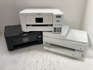 3 X ASSORTED PRINTERS TO INCLUDE EPSON ET-2856 PRINTER IN WHITE: LOCATION - J21