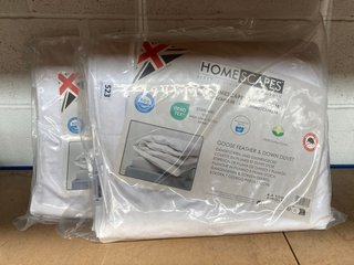 2 X HOMESCAPES GOOSE FEATHER & DOWN DUVETS: LOCATION - J18