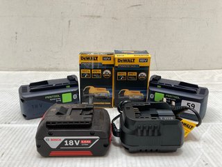 QTY OF ASSORTED TOOLS TO INCLUDE DEWALT POWERSTACK 18V BATTERY MODEL: DCBP034: LOCATION - J3