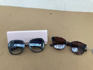 OLIVER BONAS HANDMADE PREPPY MILKY MARBLE TORT SUNGLASSES TO INCLUDE TED BAKER GISELA THICK FRAME SUNGLASSES: LOCATION - I3