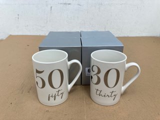 2 X MILESTONES 50 BIRTHDAY MUGS TO INCLUDE 2 X 30 BIRTHDAY MUGS: LOCATION - I2