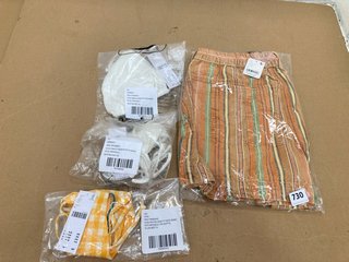 3 X ASSORTED WOMENS CLOTHING IN VARIOUS DESIGNS & SIZES TO INCLUDE WOMENS SWIMMING BIKINI BOTTOMS IN CHECHARD YELLOW - UK SIZE SMALL: LOCATION - H2