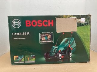 BOSCH ROTAK 34 R CORDED LAWNMOWER - RRP £133: LOCATION - H2