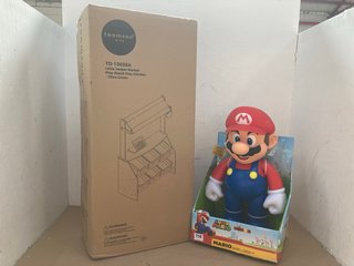 JAKKS SUPER MARIO 20" FIGURE TO INCLUDE TEAMSON TD-13638A LITTLE HELPER MARKET FREE STANDING PLAY KITCHEN: LOCATION - H4