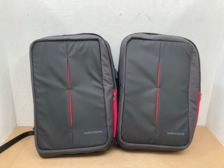 2 X MARS GAMING MBS WATERPROOF GAMING BACKPACKS IN BLACK: LOCATION - H4