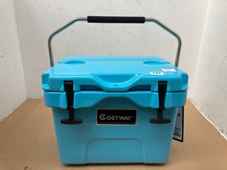 COSTWAY PORTABLE SMALL BEVERAGE COOLER IN BLUE: LOCATION - H5