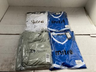 QTY OF ASSORTED MENS CLOTHING ITEMS TO INCLUDE MITRE CHARGE LONG SLEEVE JERSEY IN WHITE SIZE XL: LOCATION - J4