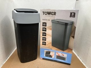 CURVER 45L FLIP BIN TO INCLUDE TOWER 50L SENSOR BIN: LOCATION - H10