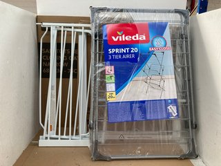 5 X ASSORTED HOUSEHOLD ITEMS TO INCLUDE VILEDA SPRING 20 3 TIER AIRER: LOCATION - H11