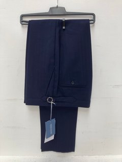 OLIVER BROWN LONDON MENS BROMPTON CHINOS IN NAVY - UK 32W - RRP £135.00: LOCATION - C15