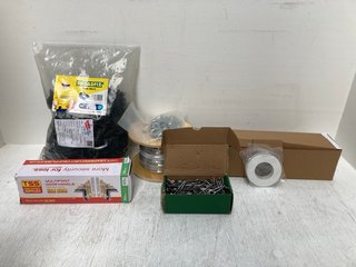 QTY OF ASSORTED HARDWARE ITEMS TO INCLUDE BOX OF ORBITAL 65 X 335MM FASTENERS: LOCATION - C15