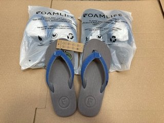 3 X FOAM LIFE SULLY FLIP FLOPS IN STONE GREY - UK SIZE 8: LOCATION - WA3