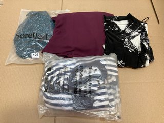 4 X ASSORTED WOMENS CLOTHES TO INCLUDE SORELLE UK KENDAL DIAMANTE JUMPSUIT - UK SIZE SMALL: LOCATION - WA3