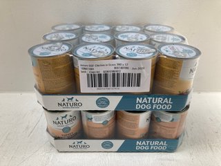 2 X PACKS OF 12 NATURO TURKEY/CHICKEN NATURAL DOG FOOD TINS - BBE 2/26-6/26: LOCATION - C10